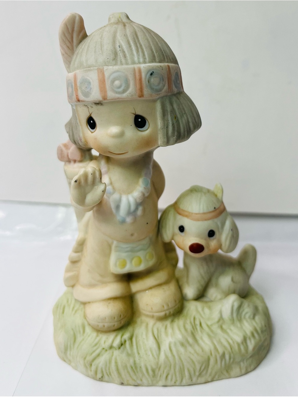 Vintage 1983 Precious Moments "O How I Love Jesus" E-1387 | Rare Fish Mark